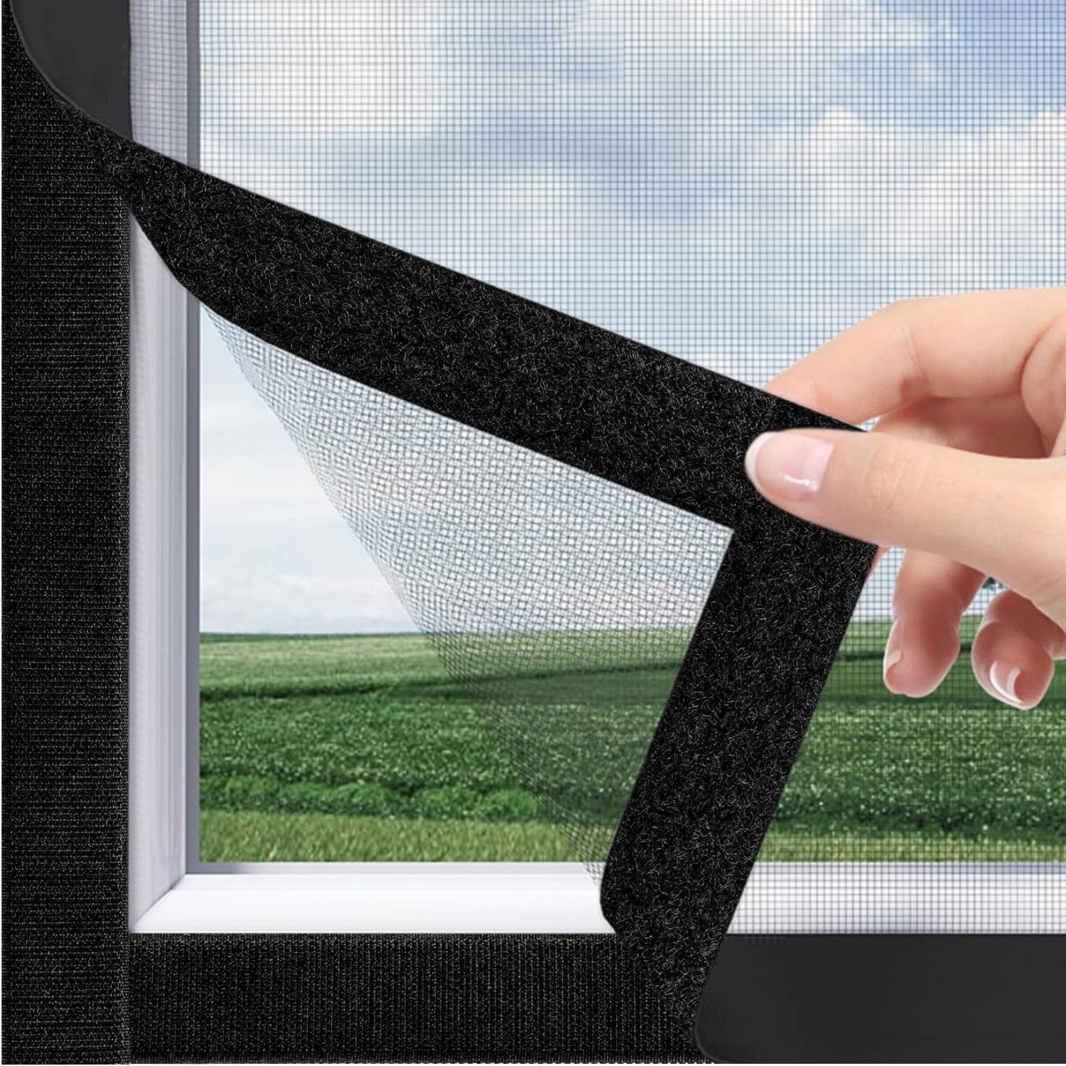 best window screen hook and loop adhesive edging