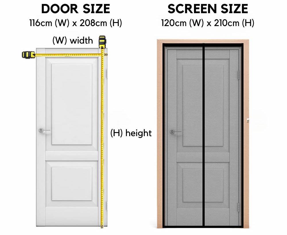Magnetic Screen Door 60 x 210 cm, Black, image 3