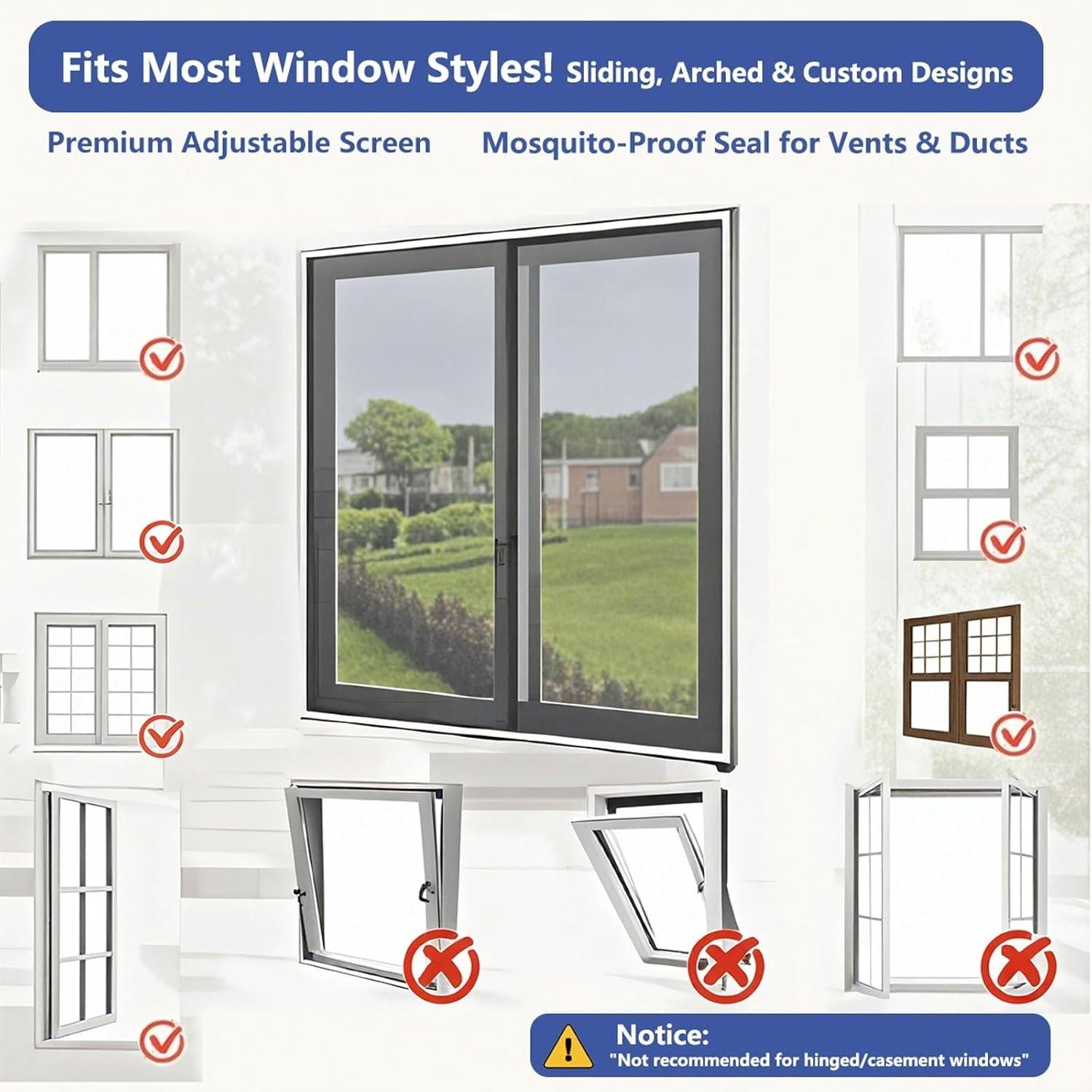 Velcro Window Screens Standard Mesh (Grey), 100 x 100 cm, image 3