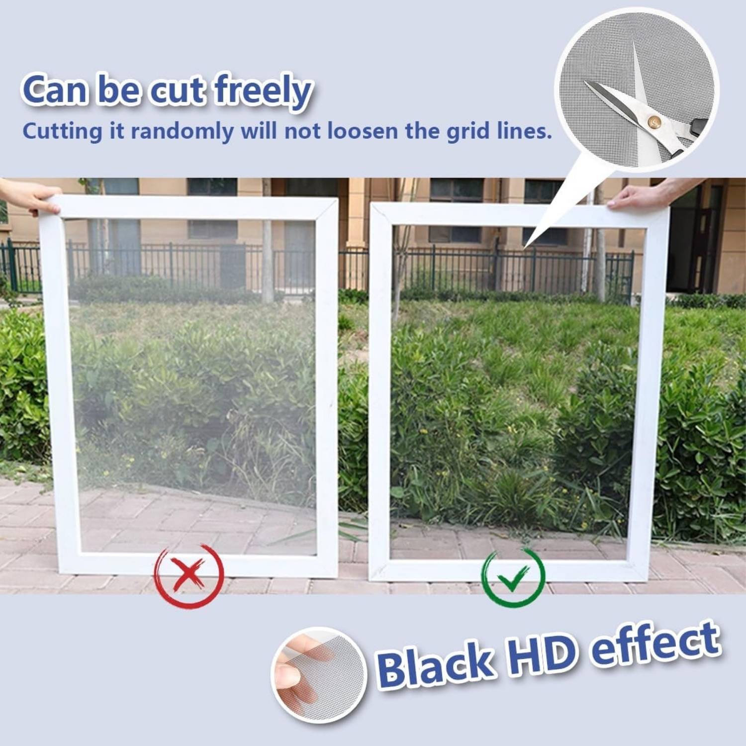 Velcro Window Screens Standard Mesh (Grey), 100 x 100 cm, image 5